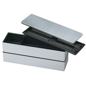 べんとうばこ 弁当箱 おにぎり弁当箱 おべんとう お弁当箱 可愛い 小学生 女の子 男の子 女性 男性 おしゃれ かわいい 大人 「メタリック 2段スリムランチ シルバー」