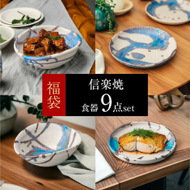 信楽焼 ブランド 食器 福袋 2025 和食器 9点セット 陶器 日本製 おしゃれ かわいい 和風 豆皿 豆鉢 角皿 小皿 浅鉢 小鉢 丸鉢 盛鉢 深皿 しがらき 高級 贈り物 ギフト プレゼント 業務用