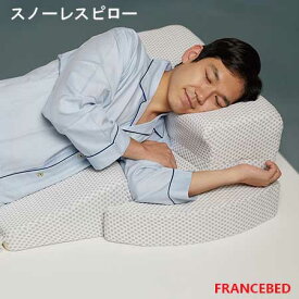 【フランスベッド寝装品】いびき対策　快眠枕シリーズ　横向き寝専用枕スノーレスピロー