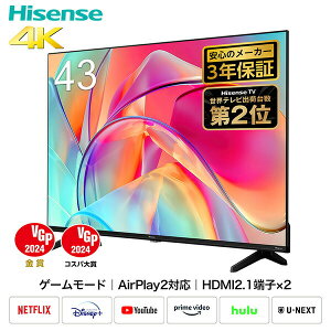 取引場所 南観音 ロ2206-289 Hisense 43インチ4K液晶テレビ 43E6800 