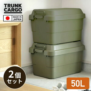 トランクカーゴ 座れる 収納ボックス 収納ケース コンテナボックス おしゃれ 50L 2個セット TC-50 ハードケース ハードボックス 蓋付き ふた付き フタ付き コンテナボックス トランクボックス