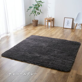 さらふわ 洗える シャギーラグマット 2畳用 200×200cm 抗菌 防臭 防ダニ フランネルラグ ラグマット カーペット マット 絨毯 ホットカーペット 床暖房 センターラグ リビングラグ 正方形 おしゃれ 新生活 【送料無料】 山善/YAMAZEN/ヤマゼン