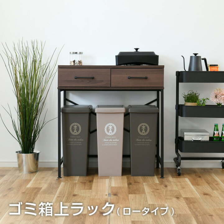 楽天市場】ゴミ箱上ラック 引き出し付き (幅80 奥行46 高さ85 cm)DGR 