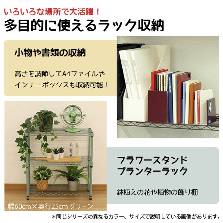楽天市場】スチールラック3段 幅75cm 奥行25cm 高さ61.8cm 