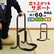 らくらく立ち上がり手すり 完成品 サポートスタンド ロータイプ高さ60cm 幅43cm 奥行39cm 足腰の負担を和…
