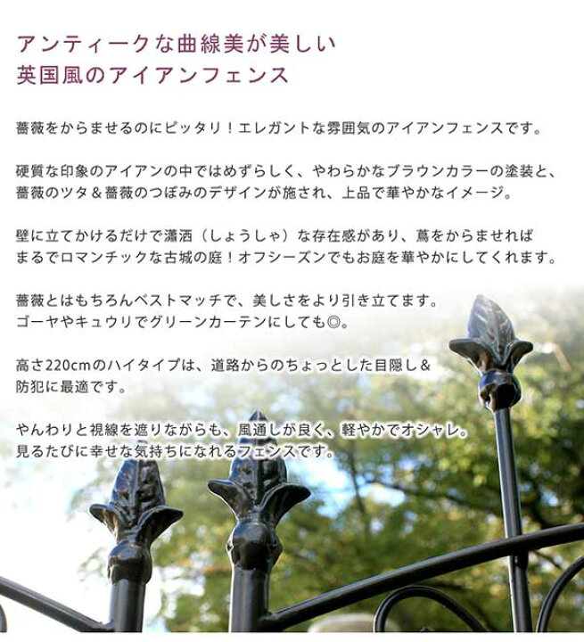 楽天市場】アイアンフェンス 高さ220cm 2枚組 地面に刺すだけ おしゃれ 