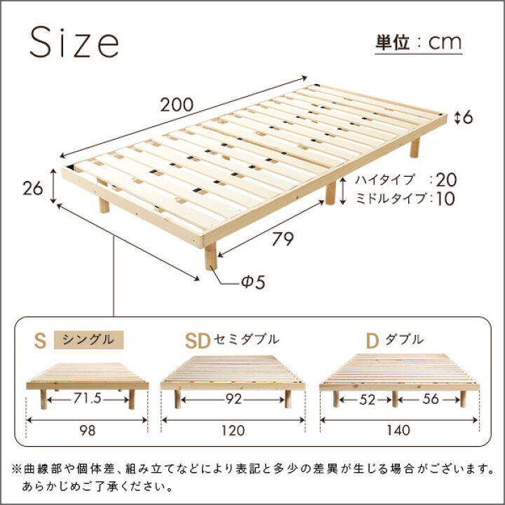 楽天市場】北欧パイン材 すのこベッド シングル 頑丈 耐荷重200kg 