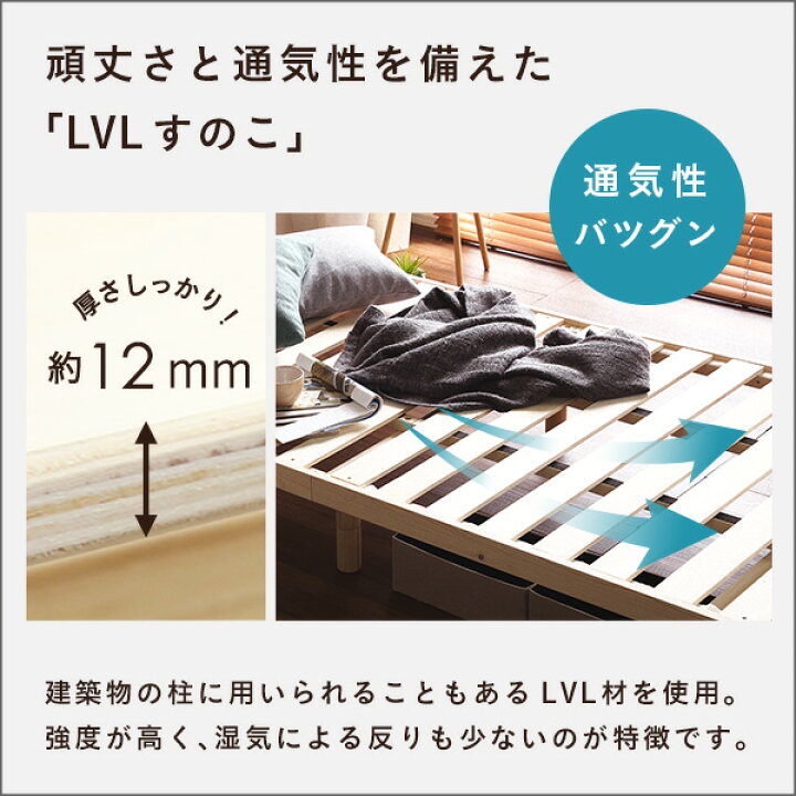 楽天市場】北欧パイン材 すのこベッド シングル 頑丈 耐荷重200kg 