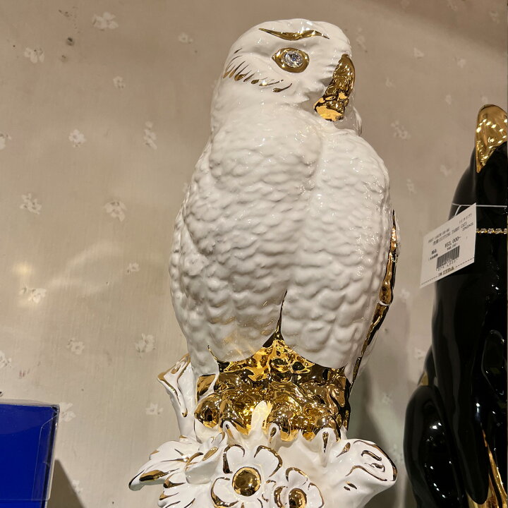 楽天市場】シロフクロウの置物 ホワイト×ゴールド 梟 ふくろう 