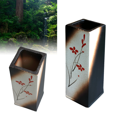 赤絵付角型傘立傘立ておしゃれ陶器傘たて信楽焼ギフトお祝い玄関和玄関収納