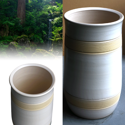 ナチュラルホワイト傘立ておしゃれ陶器傘たて信楽焼ギフトお祝い玄関和玄関収納