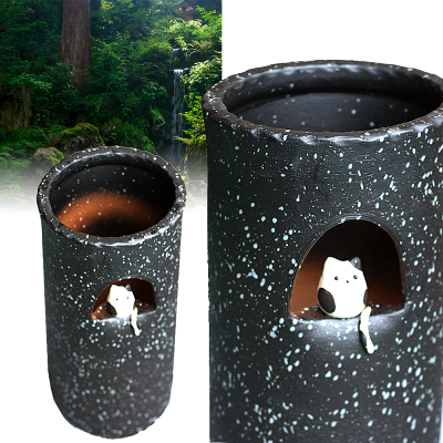 傘立て陶器信楽焼小窓ねこ傘立ておしゃれギフトお祝い玄関和玄関収納