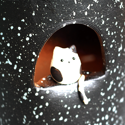傘立て陶器信楽焼小窓ねこ傘立ておしゃれギフトお祝い玄関和玄関収納