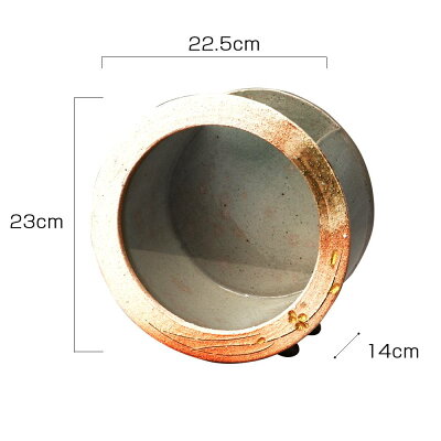 白金彩丸水槽(小)水槽鑑賞信楽焼陶器メダカ金魚水草和風レトロギフトお祝いプレゼントお店ディスプレイ