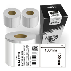 熱転写ラベルロール紙 合成紙(合成樹脂), 100×100mm 熱転写シール 強粘 業務用 郵便宛名 QR/バーコード 食品表示 値札?タグ 物流 在庫管理 製造工程管理などに最適 Sato/Zebra/TSC/Brotherなどの人