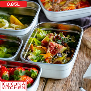 【レビュー特典】 ククナキッチン KUKUNA KITCHEN 『 ミールボックス ステンレス保存容器 0.85L 』 保存容器 ステンレス 耐熱 耐冷 軽量 電子レンジ 電子レンジ対応 冷凍 冷蔵 食洗器 対応 密閉 お