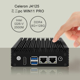 KOOJOBCO ミニpc Windows 11 インテル Celeron J4125プロセッサー 小型 パソコン 最大2.16Ghz 2画面同時出力可能 2.5G / 5.0G USB WiFi対応 コンピューター （8GB + 128GB ）