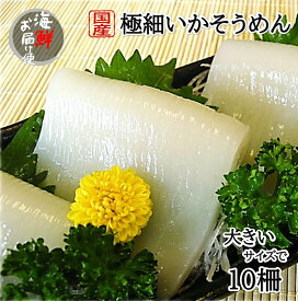 【丸尚】冷凍＊【国内産】いかそうめん10柵入【するめいか】フィルム個包装《冷凍品》430g～480g 　スルメイカ イカソーメン　イカ刺し　イカのお刺身　いか刺し　刺身　生食いかそーめん