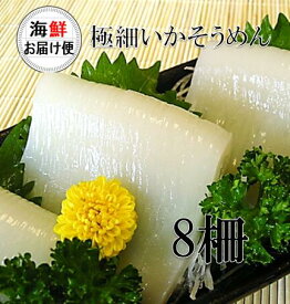 ＼＼楽天スーパーSALE ★赤字覚悟の大特価☆ スーパーセール／／【丸尚】冷凍＊送料無料★【国内産】いかそうめん8柵入【するめいか】フィルム個包装《冷凍品》 　スルメイカ イカソーメン　イカ刺し　イカのお刺身　いか刺し　刺身　生食いかそーめん