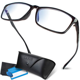 LAMIO ブルーライトカット メガネ PCメガネ パソコン用メガネ JIS規格検査済 ブルーライト HEV90％カット UV 紫外線カット 軽量 ウェリントン 男女兼用 伊達メガネ 度なし （ブラック）