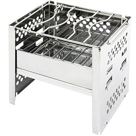 ヨーラー(YOLER) 折りたたみコンロ バーベキュー 焚火台 アウトドア コンパクト 1台多役 1-2人用 2段調節 収納袋付き B6より大きい GS001 アウトドア愛好者のプレゼント