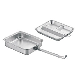 儀(Takagi) KANUCHI OUTDOOR メスキットパン 2合用 取っ手付き シルバー 素材:アルミニウム(アルマイト加工) 調理 盛り付け 食器 固形燃料でご飯が炊ける キャンプ キャンプ用品 ソロキャン アウトドア 野外用 登山 調理器具 高儀 たかぎ TAKAGI