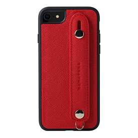 [HANATORA] iPhone8 /iPhone7 /iPhoneSE3/SE2 (第3世代・第2世代) ケース サフィアーノ・レザー スマホケース 落下防止 耐衝撃 スタンド機能 本革 ハンディベルト ハンドメイド ストラップホール ストラップリング ギフトにも最適品 Handy 赤 スカーレット レッド XGH-8-Red