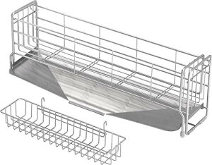 ヨシカワ 水切りラック 水切りかご 日本製 スリム 幅10×奥行47cm 2~3人用 シンクサイド 幅の広がる水切り 1306197 食器 水切り カゴ 台所 シンク トレー キッチン バスケット