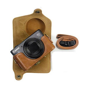 kinokoo Canon SX720 / SX730 / SX740 �J�����P�[�X PU���U�[ �V�����_�[�X�g���b�v�t(�u���E��)