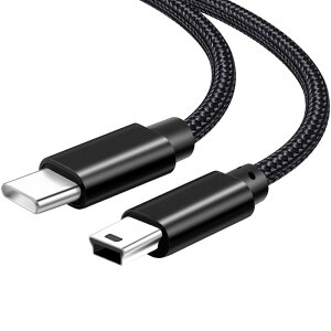 Type C ~j USB ϊ P[u USB CMini USB ϊ P[u ^CvC to Mini B R[h 1.5m USB2.0 f[^]Ə[dp fW^J/hCuR[_[/MP3/MP4/GPSȂǂɑΉ ubN