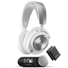 SteelSeries ゲーミングヘッドセット ヘッドホン Arctis Nova Pro Wireless White 軽量 無線 ワイヤレス 密閉型 ハイレゾ アクティブノイズキャンセリング搭載 Hi-Fiサウンド 61524 ホワイト 調整可能