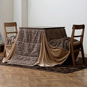 アイリスオーヤマ こたつ掛布団 長方形 ハイタイプ 蓄熱わた使用 リバーシブル 北欧 おしゃれ KKBJ-2422 ブラウン/ベージュ