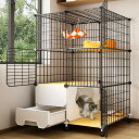 猫 ケージ トイレ付き 広い キャスター付き 移動便利 キャットケ...