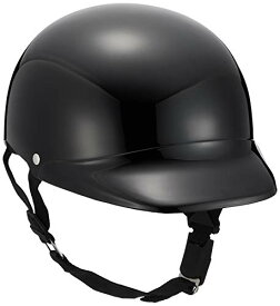 ヘルメット ハーフ ツバ付 ブラック フリーサイズ (頭囲 57cm~60cm未満) 7001