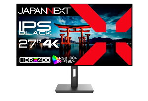 JAPANNEXT 27C` j^[ 4K UHD 3840x2160𑜓x IPS BLACK fBXvC (HDMI/DisplayPort/Xs[J[/VESAΉ/u[CgJbg) JN-272IPSB4FLUHDR