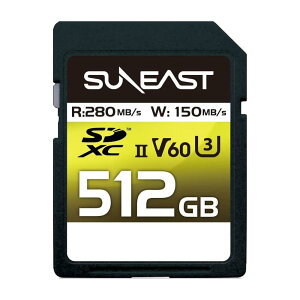 SUNEAST SDXCJ[h UHS-II V60 U3 4K UHD ULTIMATE PRO vtFbVi [J[h (V60, 512GB)