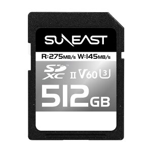 SUNEAST SDXCJ[h UHS-II V60 U3 4K UHD ULTIMATE PRO vtFbVi [J[h (V60 silver, 512GB)