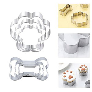 クッキー型 肉球 ほね 6個セット ステンレス製 クッキーカッター 犬の爪 ボーン型 抜き型 お菓子作り 製菓用品