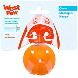 West Paw ゾゴフレックス ジャイヴ 犬 おもちゃ 犬 ボール 犬用品 ペット用品 水に浮く 犬 おもちゃ 噛む 丈夫 ストレス解消 運動不足 訓練用 いぬおもちゃ オレンジ XS サイズ