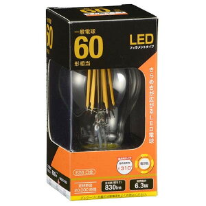 OHM LED�d�� �t�B�������g�^�C�v ��ʓd���` E26 60�`���� 6W �d���F �S���� LDA6L C6 06-3463