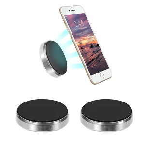 Lysong スマホスタンド 車ホルダー マグネット 磁気カーマウントホルダー iPhone/Android スマホに対応 車載ホルダー スマホホルダー 装着・脱着簡単 2個入り (シルバー02)