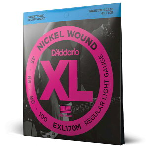 D'Addario �_�_���I �x�[�X�� �j�b�P�� Medium Scale .045-.100 EXL170M �y�������K�i�z
