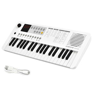 ONETONE �����g�[�� �d�q�L�[�{�[�h �~�j37���� LED�f�B�X�v���C���� USB-MIDI�Ή� ���{��\�L OTK-37M/WH (USB�P�[�u���t��)