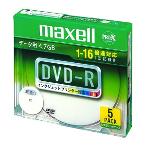 }NZ(maxell) f[^p DVD-R 4.7GB 16{Ή CNWFbgv^ΉzCg(Ch) 5 5mmP[X DR47WPD.S1P5S A
