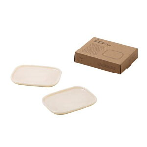 ideaco (CfAR) ~N KX H pM 17?s13?1.3cm Milk Glass square plate / 2pcs ecru (~NKX XNGAv[g / 2_ GN)