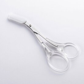 【ポイント20倍：4/18〜20】 【 メール便 】 クシ付きマユハサミ クリア 貝印 Groom！ 眉ハサミ 眉毛 お手入れ クシ くし付き ハサミ 眉ばさみ 櫛 鋏 [M便 1/1] 母の日