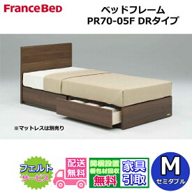 フランスベッド ベッドフレーム PR70-05F【開梱組み立て設置無料】セミダブルサイズ 引き出し付き DRタイプ 収納ベッド