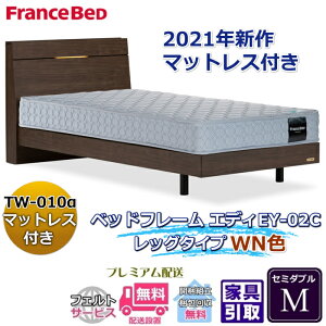 フランスベッド お得なベッドセット エディ セミダブル【送料・開梱組立設置無料】TW-010α付き人気マットレスとフレームEY-02Cのセット販売商品
