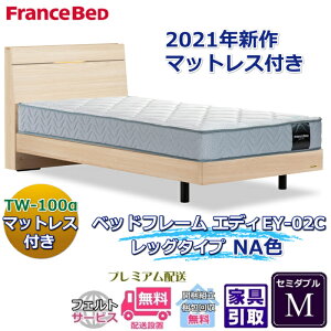 フランスベッド お得なベッドセット エディ セミダブル【送料・開梱組立設置無料】TW-100α付き人気マットレスとフレームEY-02Cのセット販売商品