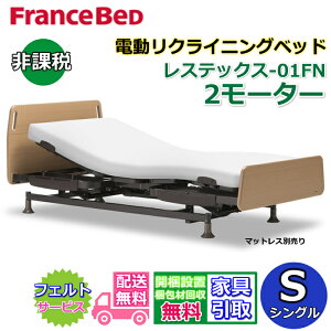 【在庫限り】フランスベッド 電動リクライニングベッド レステックス【送料・開梱設置無料】2モーター レッグ型レステックスー01FN 電動ベッド シングル 非課税